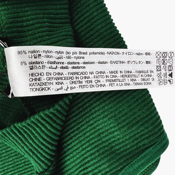 Zara Emerald Green Ribbed Mock Neck Sleeveless Crop Top Size M / L‎ - Picture 6 of 7